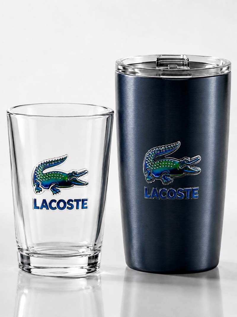 UV jelly printable film label on glassware and stainless steel tumblers