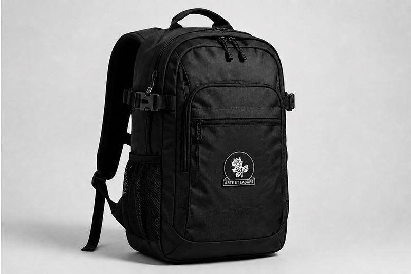 Black UV TPU film patch on bags and backpacks